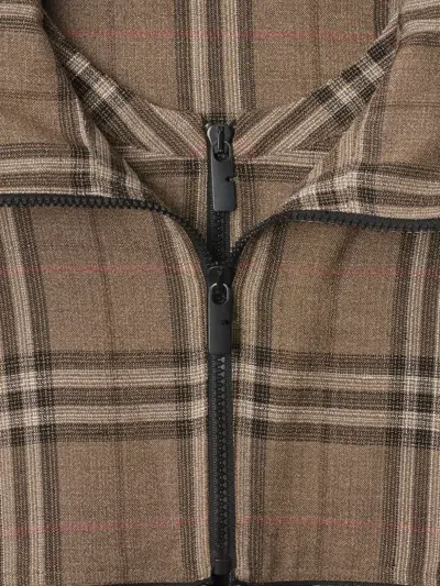 Burberry Half-zip Jacket With Check Pattern In Silk Blend In Nude