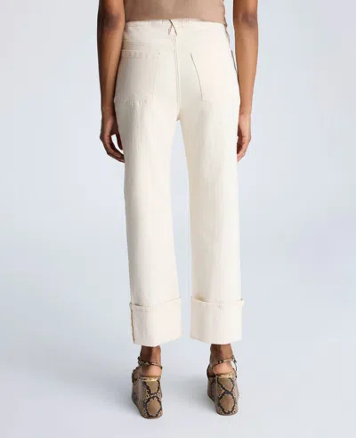 Kenneth Cole High Rise Straight Leg Wide Cuff Denim Jeans In Multicolor