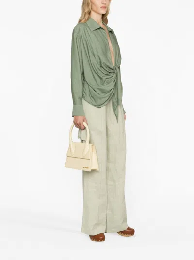 Jacquemus Le Grand Chiquito Leather Handbag In Ivory