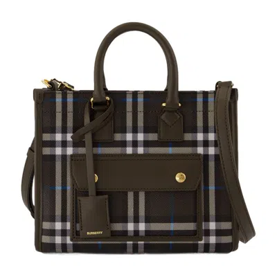 Burberry Freya Mini Shopping Bag - Synthetic - Multi In Grey
