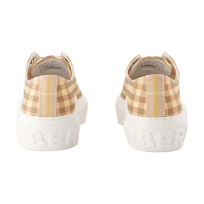 Burberry Jack Check Low-top Sneakers In Beige