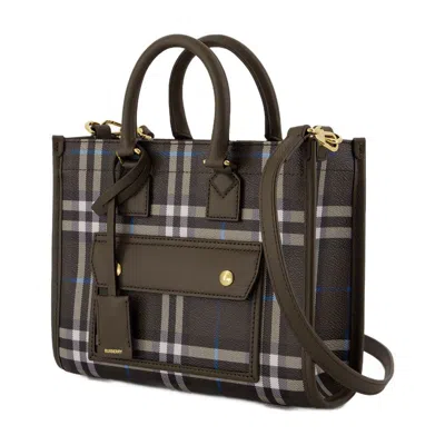 Burberry Freya Mini Shopping Bag - Synthetic - Multi In Grey