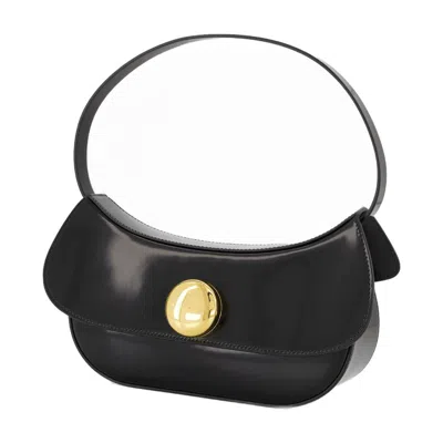 Marni Butterfly Hobo Bag In Black Leather In Black