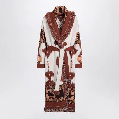 Alanui Icon Jacquard Fringe Belted Cashmere Cardigan