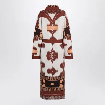Alanui Icon Jacquard Fringe Belted Cashmere Cardigan