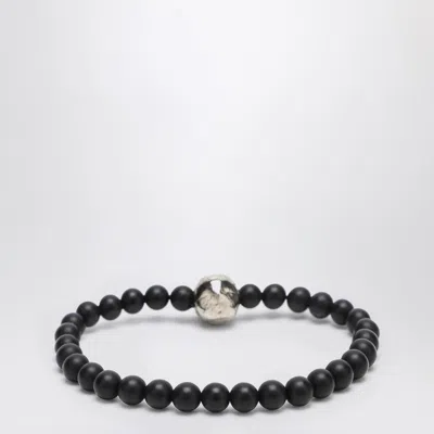 Alexander Mcqueen Alexander Mc Queen Skull Bracelet With Black Pearls