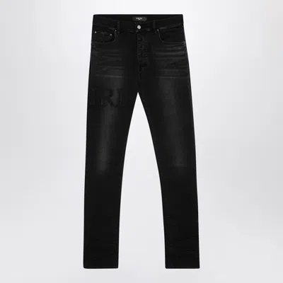 Amiri Vintage Black Skinny Jeans With Logo Embroidery
