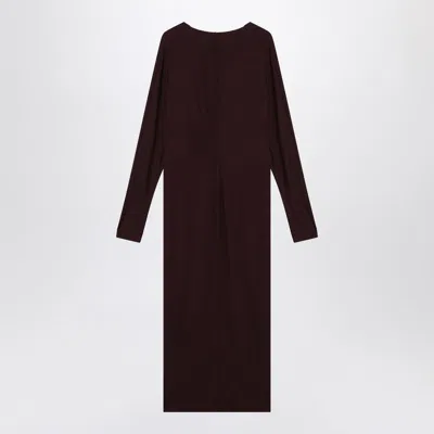 Shop Anine Bing Mathilde Dress With Burgundy Draping