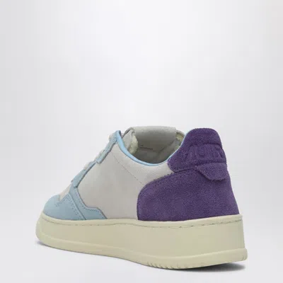 Autry Medalist Low Tricolor Suede Sneakers Patridge And Mauve Color In Multi