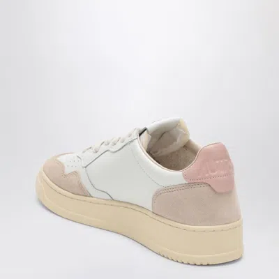 Autry Medalist Low White Canvas And Pink Leather Sneakers