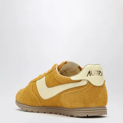 Autry 'windspin Low' Yellow Sneaker With Logo On The Side And On The Heel