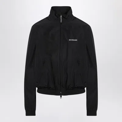 Balenciaga Black Bomber Jacket With Zip And Logo