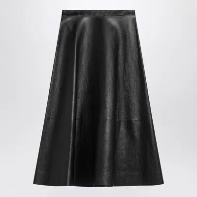 Balenciaga Midi Flared Leather Skirt