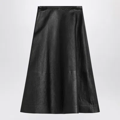 Balenciaga Midi Flared Leather Skirt