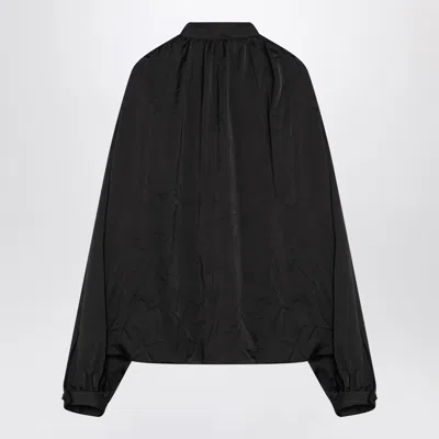 Balenciaga Black Satin Blouse With Bow Women