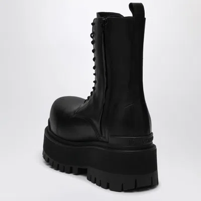 Balenciaga Black Ankle Boots With Logo Plaque On The Front And Side Zips In Leather Man