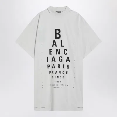 Balenciaga White T-shirt With Logo Printed On The Front And Torn Details In Cotton Woman