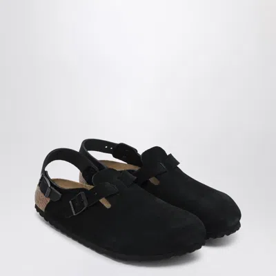 Birkenstock Tokio Shearling Buckled Suede Clogs In Black