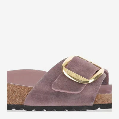 Birkenstock 'madrid Big Buckle' Leather Slippers In Lilac