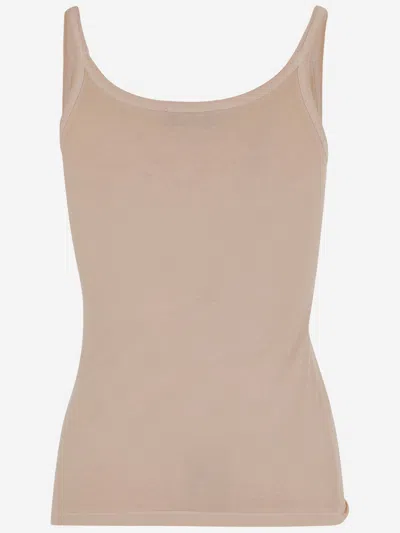 Blumarine Jersey Top With Cast-effect Logo