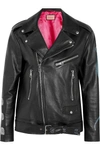 GUCCI Painted textured-leather biker jacket
