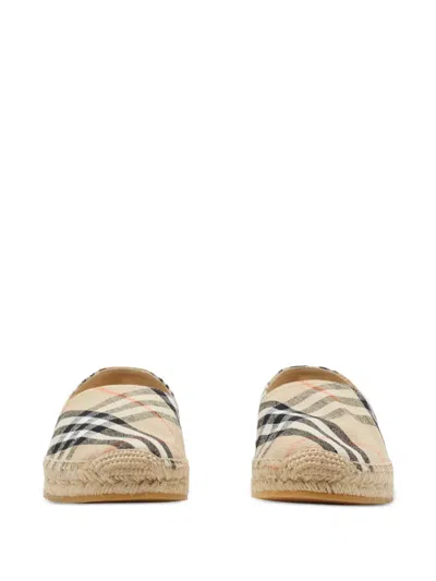 Burberry Women Embroidered Canvas Espadrilles In Neutrals