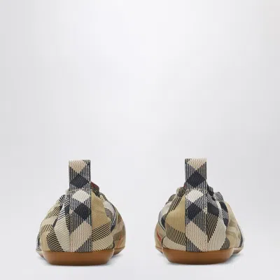 Burberry Checkered Knitted Ballerina Shoes Women In Brown