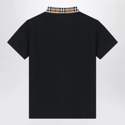 Burberry Black Cotton Polo Shirt