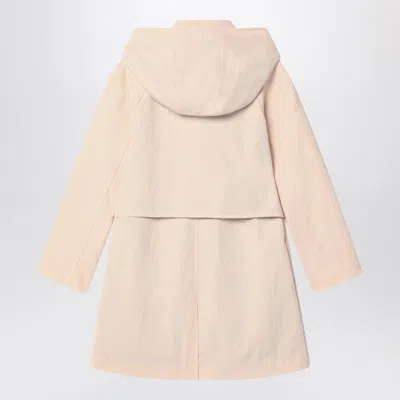 Burberry Light Pink Car Coat In Cotton And Nylon