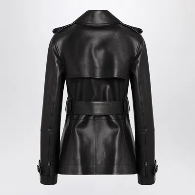 Burberry Short Leather Jacket With Studs And Buckle