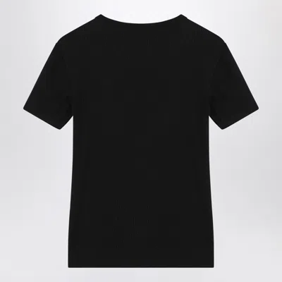 Calvin Klein Logo Embroidered Ribbed T-shirt