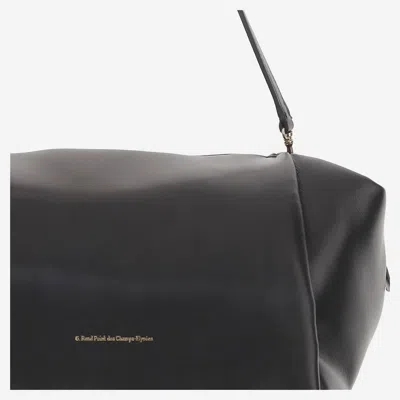 Carven Black Leather Shoulder Bag With Gold Accent