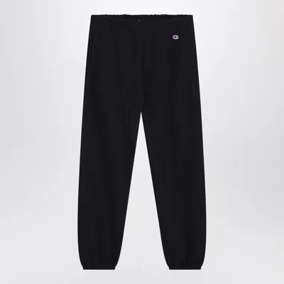Champion Navy Blue Cotton Jogging Trousers In Black