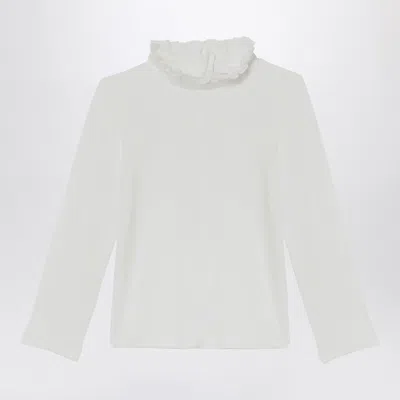 Chloé White Jersey With Ruffled Collar