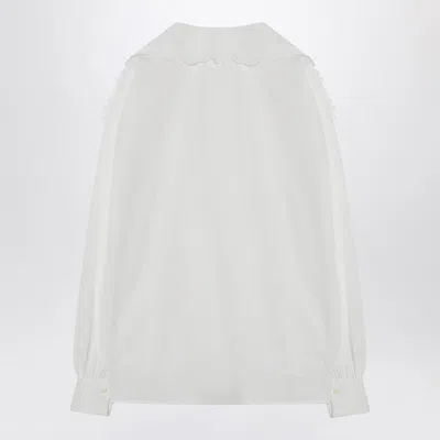 Chloé White Shirt With Embroidered Bow Tie