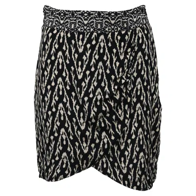 Ba&sh Ba & Sh Iliade Printed Mini Wrap-effect Skirt In Black And White Viscose In Multi