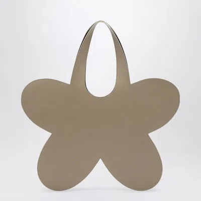 Coperni Flower Beige Leather Tote Bag