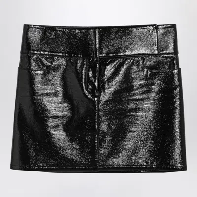 Courrèges Black Belted Vinyl Mini Skirt