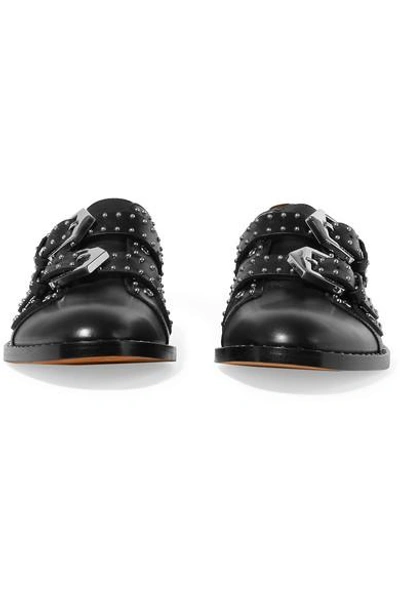 Shop Givenchy Studded Brogues In Black Leather