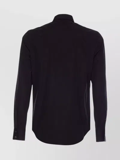 Alexander Mcqueen Metal Detail Long Sleeves Point Collar In Black