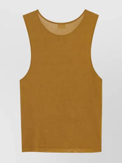 Saint Laurent Viscose Brown Tops In Black