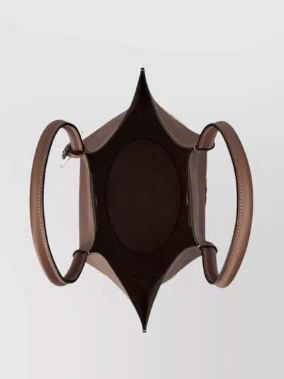 Tod's Chocolate Brown Raffia Shopping Bag