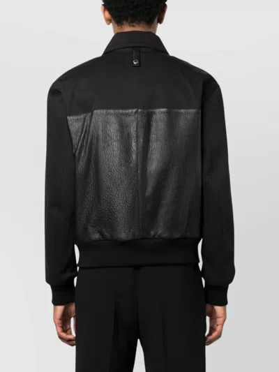Alexander Mcqueen Zipped Bomber Jacket With Panels In Black