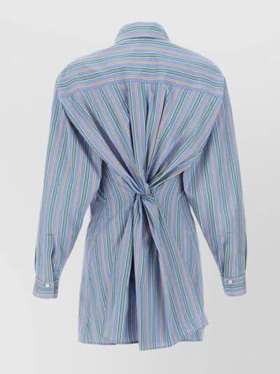 Etro Knotted Button-up Striped Shirt In Multicolor