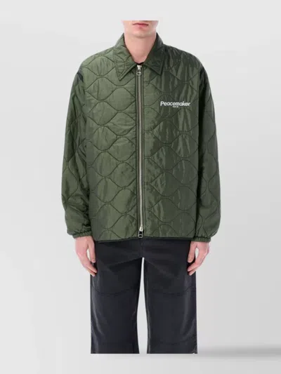 Oamc Peacemaker Zip-up Jacket In Forest Green