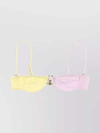 Reina Olga Adjustable Straps Color-block Tie-side Bikini In Multicolor