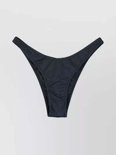 Reina Olga Brigitte Mid Rise Bikini Bottom With Adjustable Straps In Blue