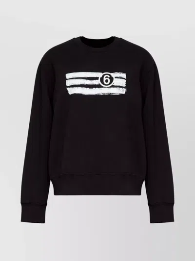 Mm6 Maison Margiela Oversized Cotton-jersey Sweatshirt In Black