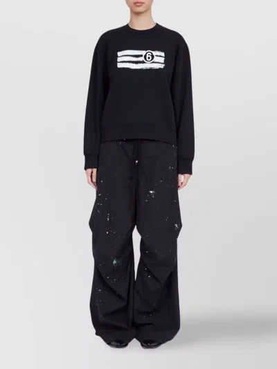Mm6 Maison Margiela Oversized Cotton-jersey Sweatshirt In Black
