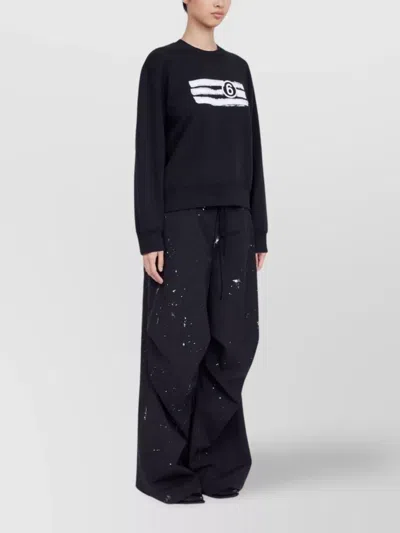 Mm6 Maison Margiela Oversized Cotton-jersey Sweatshirt In Black
